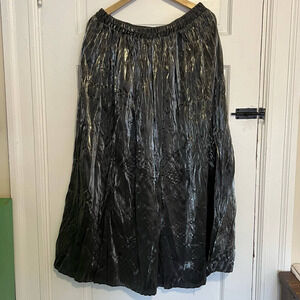 Karin Stevens Silver accordion pleated skirt 14